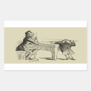 Sticker Rectangulaire Croquis de crayon de deux hommes jouant la piscine