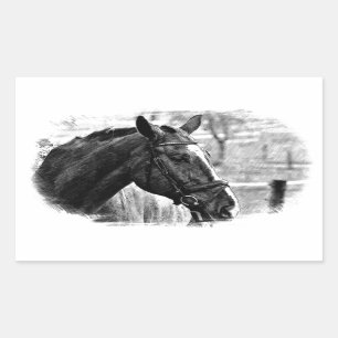 Sticker Rectangulaire Croquis noir blanc