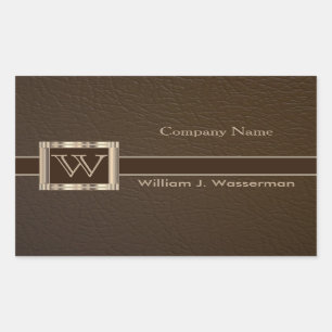 Sticker Rectangulaire Cuir Monogramme Chocolat Haut De Gamme