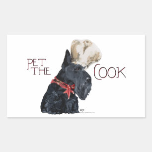 Sticker Rectangulaire Cuisinier Terrier Écossais