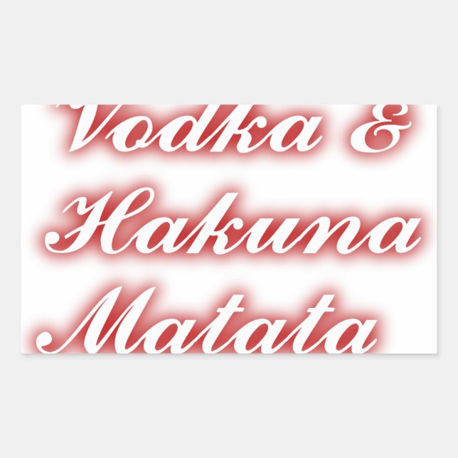 Sticker Rectangulaire Cupcakes Rouge Vodka Hakuna Matata FUNNY. (Devant)