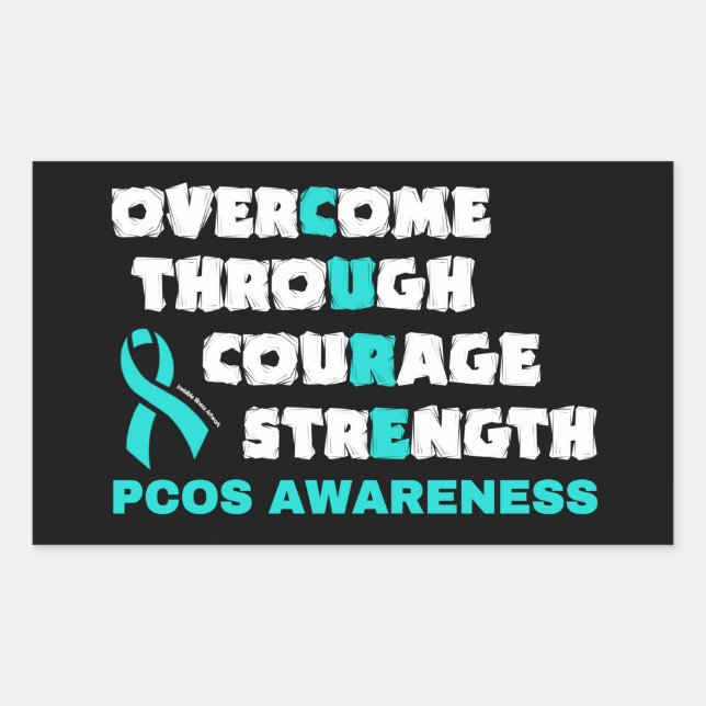 STICKER RECTANGULAIRE CURE...PCOS (Devant)