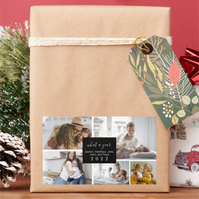 Sticker Rectangulaire Custom 5 Photos Typographie Holiday (vacances)