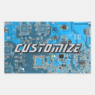 Sticker Rectangulaire Custom Blue PCB Circuit Board for IT Pros 2