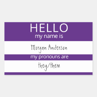 Sticker Rectangulaire Custom HELLO Mon Nom Pronouns Est Un Badge