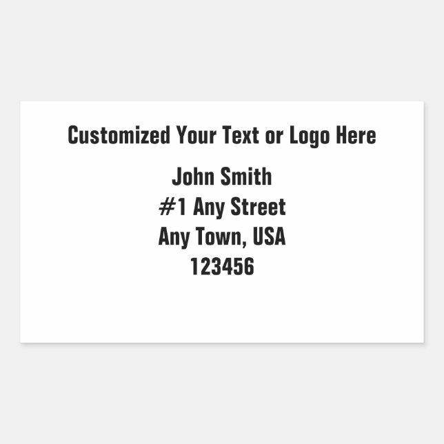 Sticker Rectangulaire Customisez votre texte ou votre logo ici (Devant)