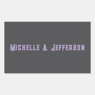 Sticker Rectangulaire Cute Calligraphy Créative tendance Nom personnalis