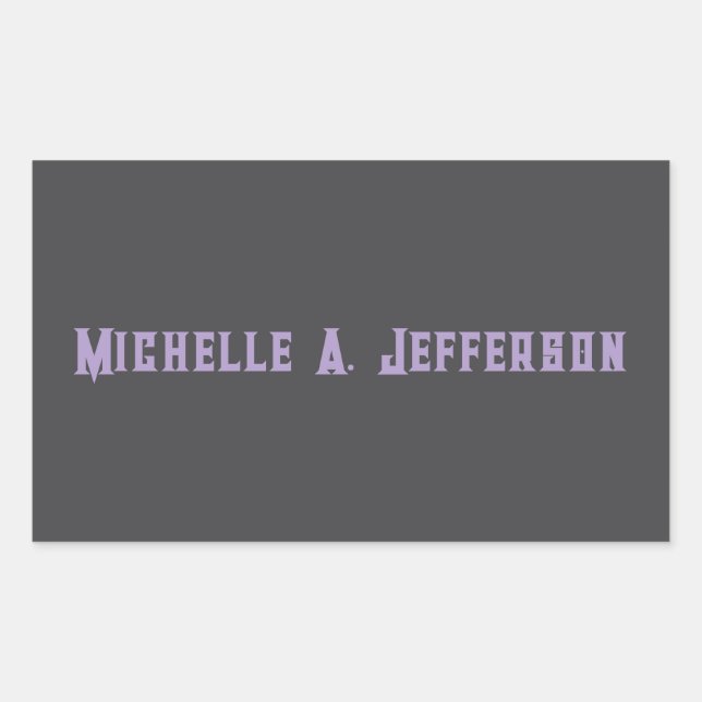 Sticker Rectangulaire Cute Calligraphy Créative tendance Nom personnalis (Devant)
