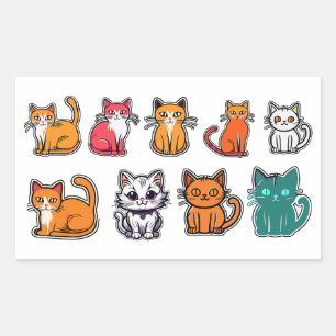 Sticker Rectangulaire Cute chat
