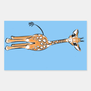 Sticker Rectangulaire Cute Giraffe drawing, safari animals