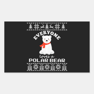 Sticker Rectangulaire Cute polar bear family animal lover christmas