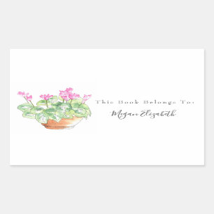 Sticker Rectangulaire Cyclamen pointé