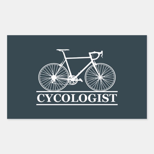 Sticker Rectangulaire Cycologiste drôle dire vélo (Devant)