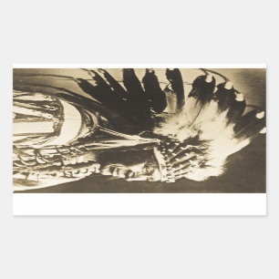 Sticker Rectangulaire Cygne blanc en chef de Lakota Sioux
