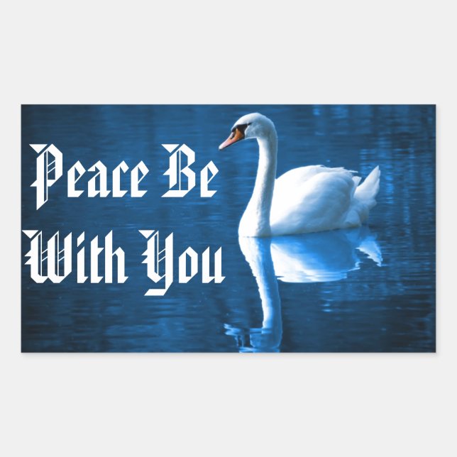Sticker Rectangulaire Cygne paisible (Devant)