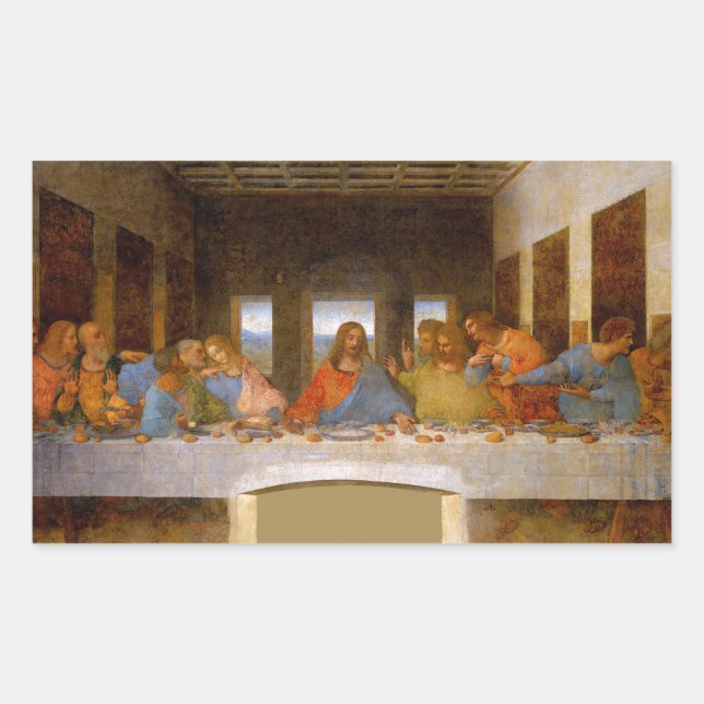 Sticker Rectangulaire Da Vinci Dernier Supper Fine Art Classic (Devant)