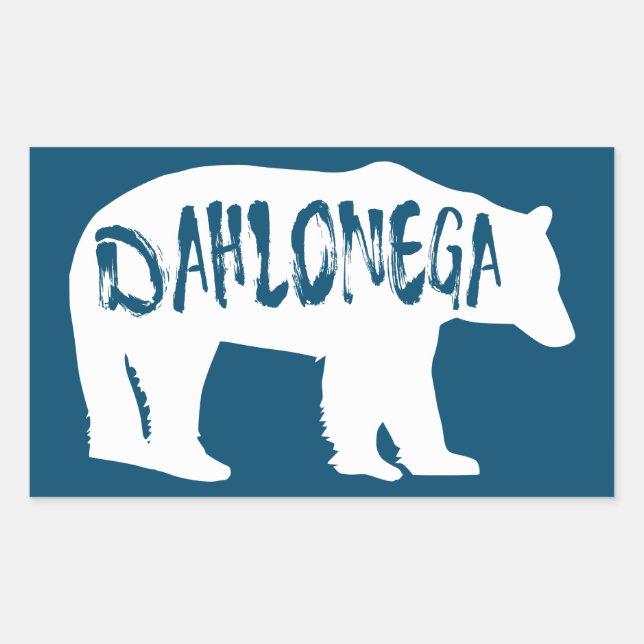Sticker Rectangulaire Dahlonega Georgia Bear (Devant)