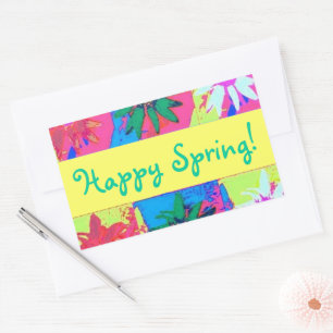 Sticker Rectangulaire Daisies éclaboussées de peinture pastel
