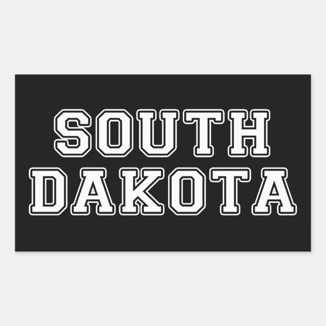 Sticker Rectangulaire Dakota du Sud (Devant)