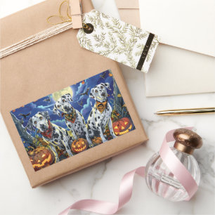 Sticker Rectangulaire Dalmatien Halloween Effrayant