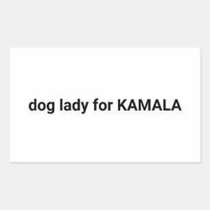 Sticker Rectangulaire Dame de chien pour Kamala texte minimaliste drôle