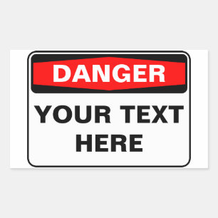 Sticker Rectangulaire Danger Sign, template, landscape version