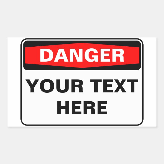 Sticker Rectangulaire Danger Sign, template, landscape version (Devant)