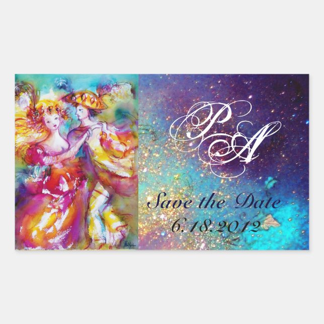 Sticker Rectangulaire DANSE CARNAVALE 2 Monogramme (Devant)