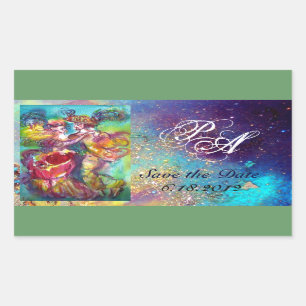 Sticker Rectangulaire DANSE CARNAVALE / Monogramme de balle masquée véni