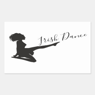 Sticker Rectangulaire Danseur irlandais Soft Shoe Dancing Black White Da