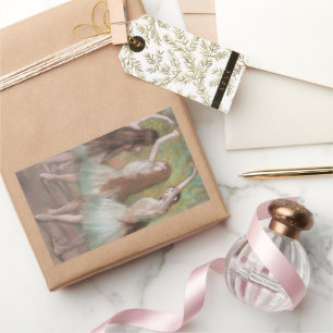 Sticker Rectangulaire Danseuses Vertes par Edgar Degas, Art de Ballet Vi