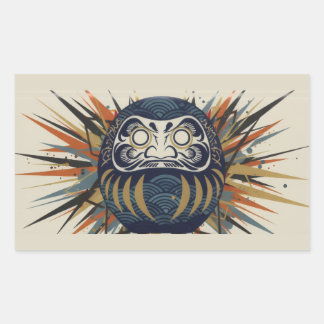 Sticker Rectangulaire Daruma Skateboard – Japanese Ukiyo-e Inspired Art
