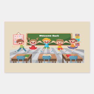 Sticker Rectangulaire De nouveau aux écoliers