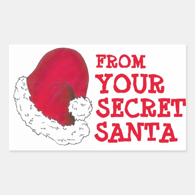 Sticker Rectangulaire De votre Père Noël Secret Noël Rouge Noël Noël Noë (Devant)