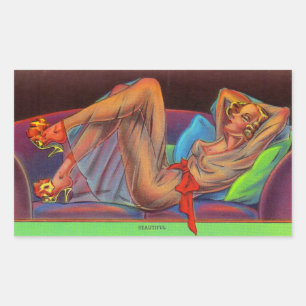 Sticker Rectangulaire début des années 1940 Belle petite épingle