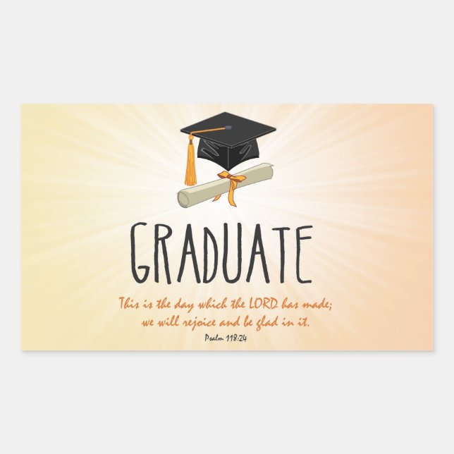 Sticker Rectangulaire Début d'or de la graduation religieuse avec Casque (Devant)