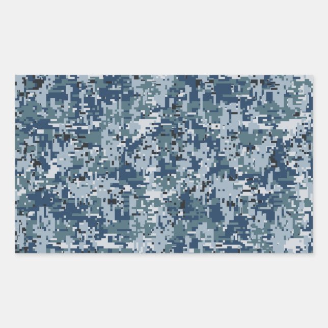 Sticker Rectangulaire Décor Camouflage numérique de la Marine (Devant)