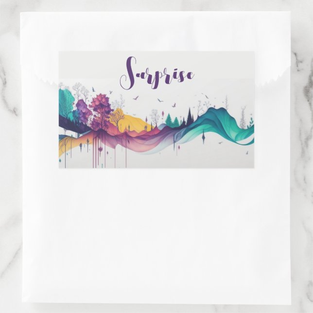 Sticker Rectangulaire Décor coloré (Sac)