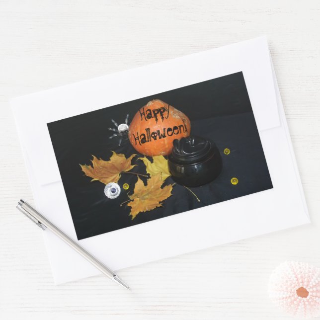 Sticker Rectangulaire Décor Halloween (Enveloppe)