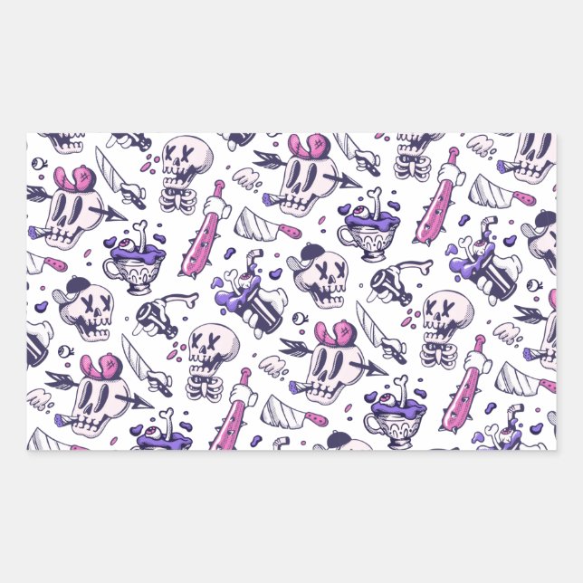 Sticker Rectangulaire Décor motif d'Halloween (Devant)