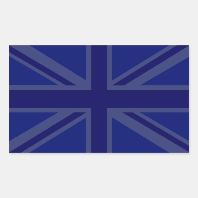 Sticker Rectangulaire Décor Union Jack bleu NAvy (Devant)