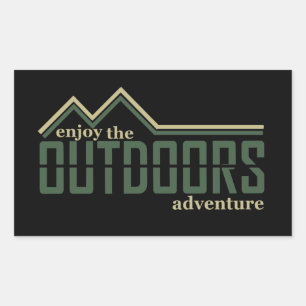 Sticker Rectangulaire Découvrez le logo de la randonnée extérieure pour 