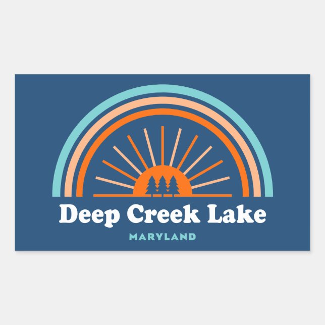 Sticker Rectangulaire Deep Creek Lake Maryland Rainbow (Devant)