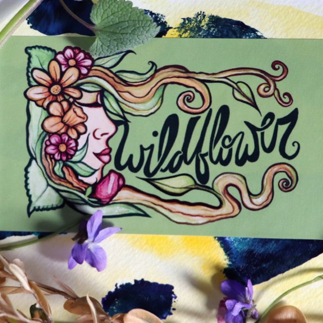 Sticker Rectangulaire Déesse fleur sauvage (Créateur téléchargé)