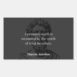 Sticker Rectangulaire Définir une valeur : Marcus Aurelius sur les valeu