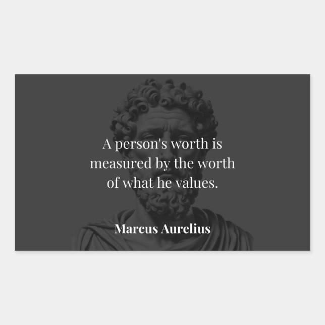 Sticker Rectangulaire Définir une valeur : Marcus Aurelius sur les valeu (Devant)