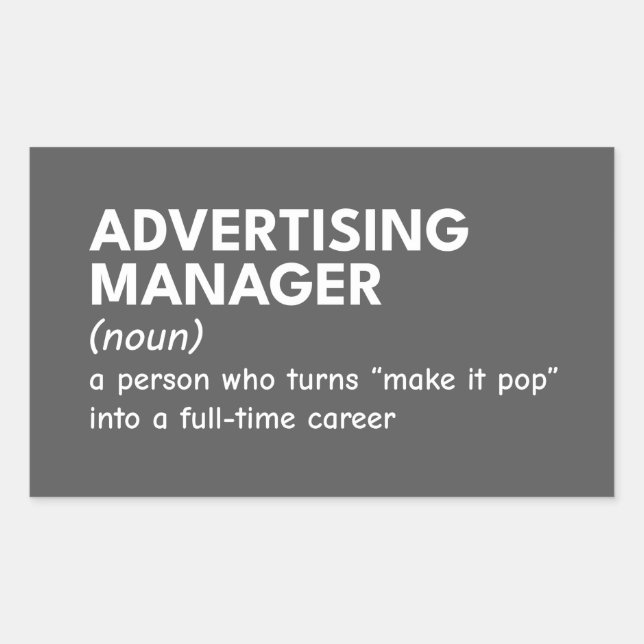 Sticker Rectangulaire Définition de Funny Marketing Manager (Devant)