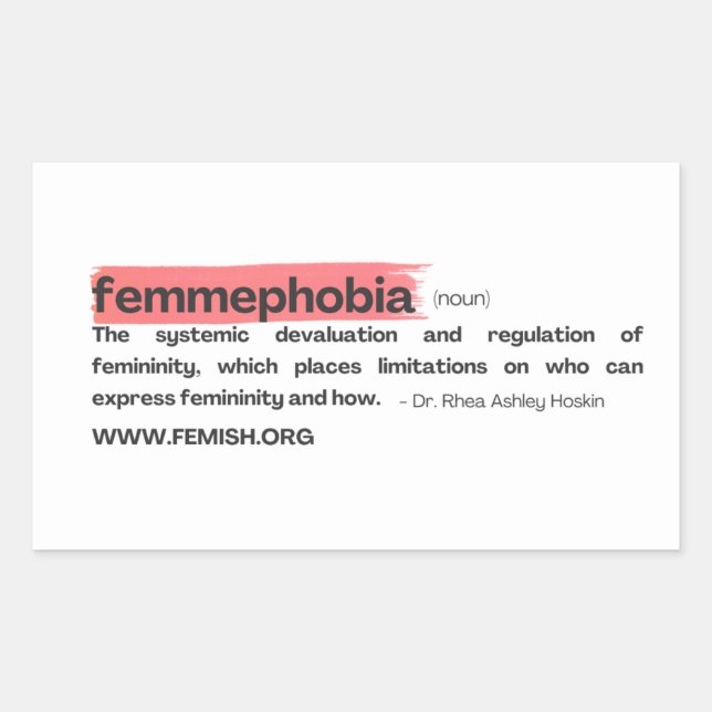 Sticker Rectangulaire Définition du frottis à lèvres Femmephobia (Devant)