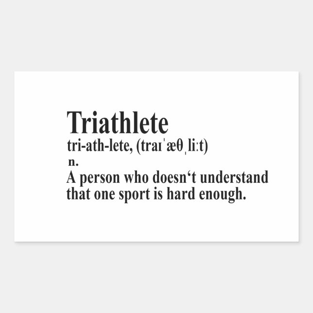 Sticker Rectangulaire Définition du Funny Triathlon (Devant)