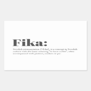 Sticker Rectangulaire Définition suédoise FIKA